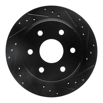 R1 Concepts R1 99-07 Chevrolet Suburban 1500 Rear Right Drilled & Slotted Black Brake Rotor
