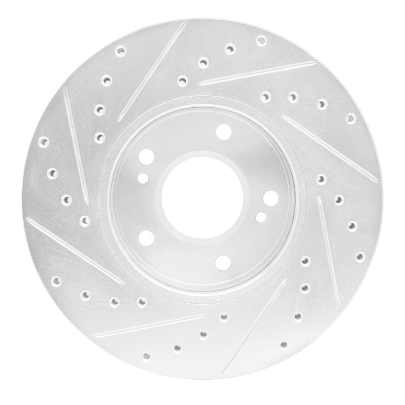 R1 Concepts R1 87-89 Nissan 300ZX Turbo Front Right Drilled & Slotted Silver Brake Rotor