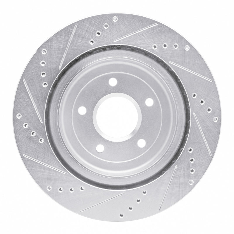 R1 Concepts R1 2006-2013 Chevrolet Corvette Rear Right Drilled & Slotted Silver Brake Rotor