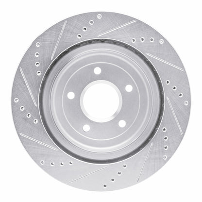 R1 Concepts R1 2006-2013 Chevrolet Corvette Rear Right Drilled & Slotted Silver Brake Rotor