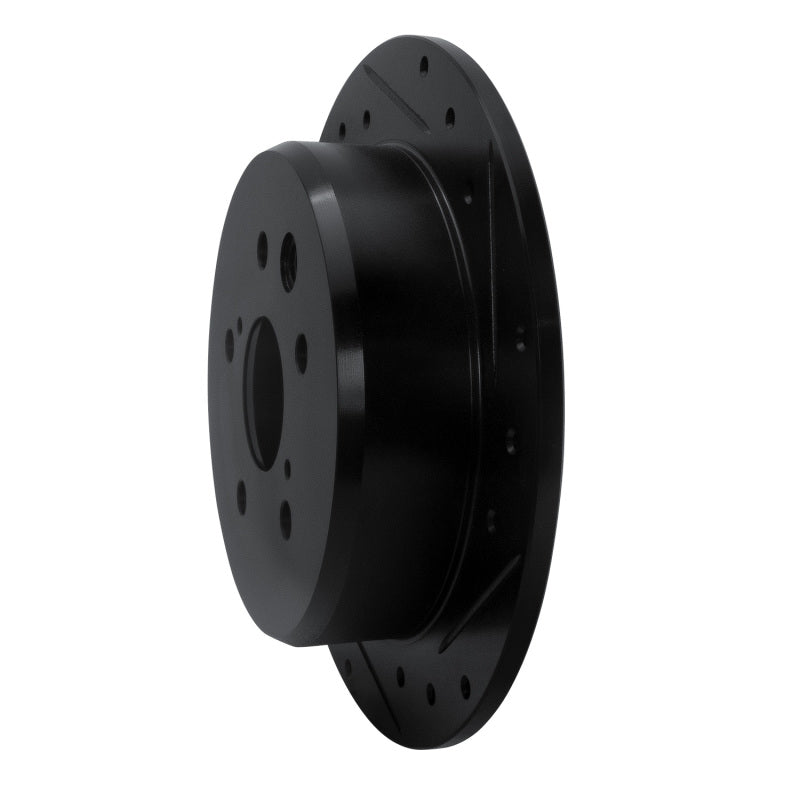 R1 Concepts R1 06-15 Lexus IS250 Rear Right Drilled & Slotted Black Brake Rotor