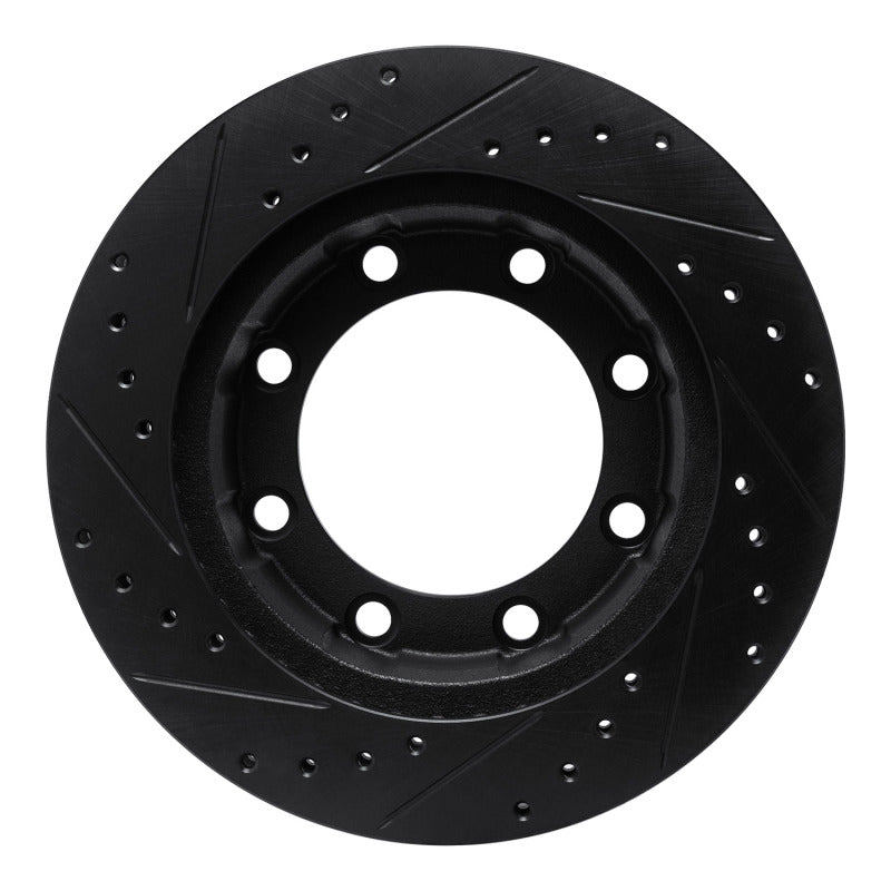R1 Concepts R1 77-79 Ford F-250 4WD (Excl Super Duty) Front Right Drilled & Slotted Black Brake Rotor