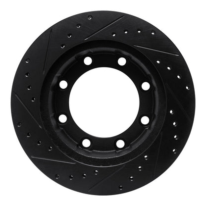 R1 Concepts R1 77-79 Ford F-250 4WD (Excl Super Duty) Front Right Drilled & Slotted Black Brake Rotor