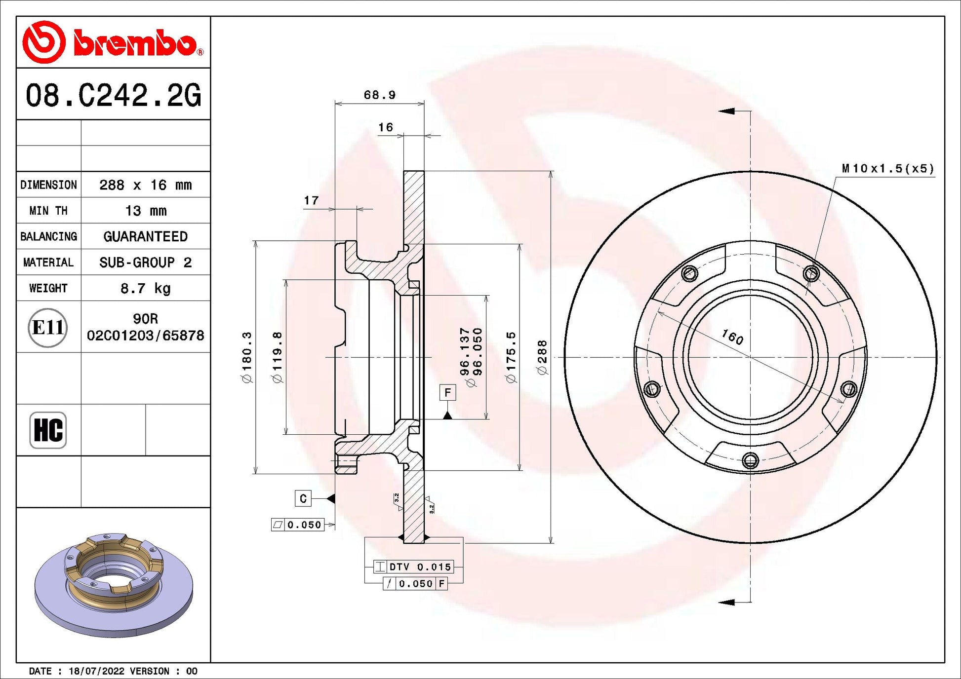 MERITOR MER3218M1495 Brake Disc