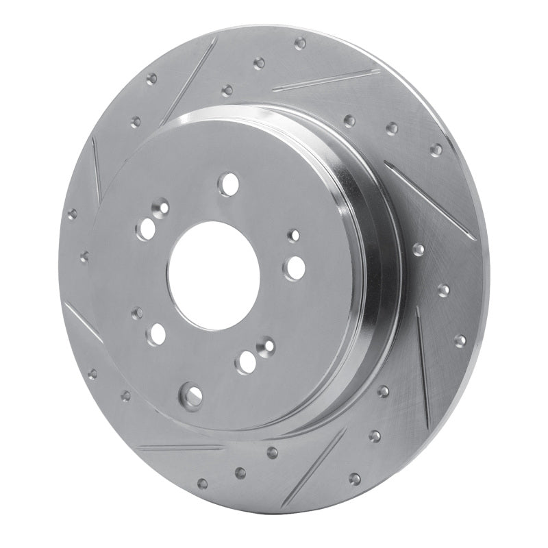 R1 Concepts R1 07-17 Acura MDX Rear Left Drilled & Slotted Silver Brake Rotor