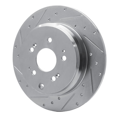 R1 Concepts R1 07-17 Acura MDX Rear Left Drilled & Slotted Silver Brake Rotor