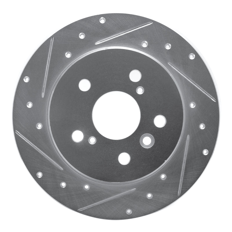 R1 Concepts R1 00-04 Toyota Avalon Rear Left Drilled & Slotted Silver Brake Rotor