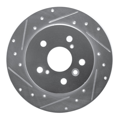 R1 Concepts R1 00-04 Toyota Avalon Rear Left Drilled & Slotted Silver Brake Rotor