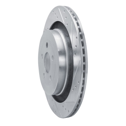 R1 Concepts R1 2019-2024 Ford Edge Rear Right Drilled & Slotted Silver Brake Rotor