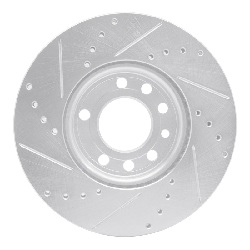 R1 Concepts R1 03-11 Cadillac BLS (Mexico) Front Right Drilled & Slotted Silver Brake Rotor
