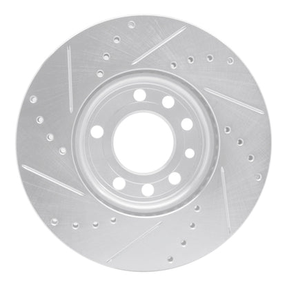 R1 Concepts R1 03-11 Cadillac BLS (Mexico) Front Right Drilled & Slotted Silver Brake Rotor