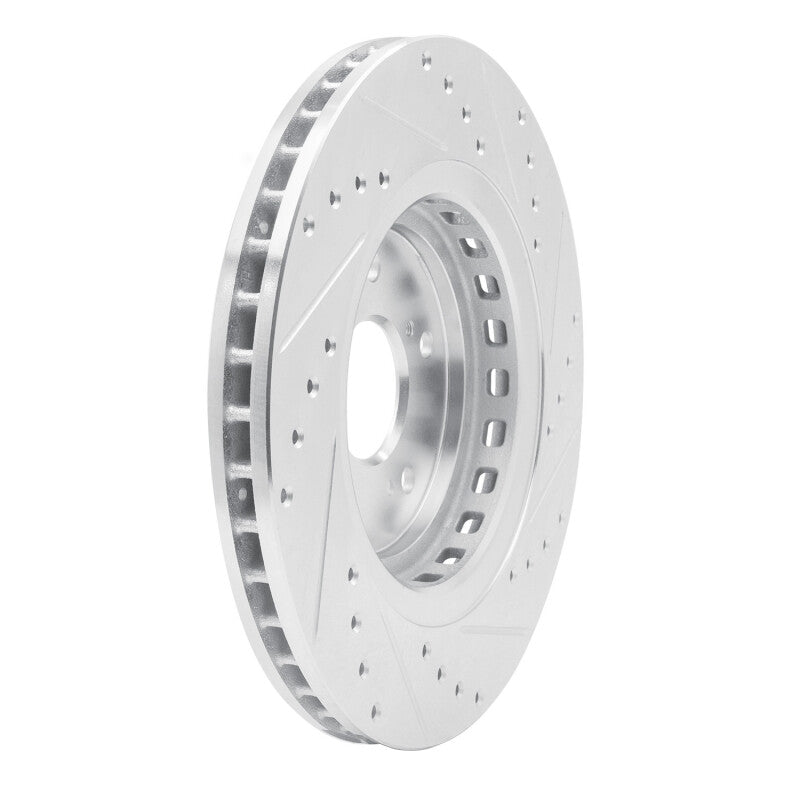 R1 Concepts R1 14-20 Acura TLX Front Left Drilled & Slotted Silver Brake Rotor