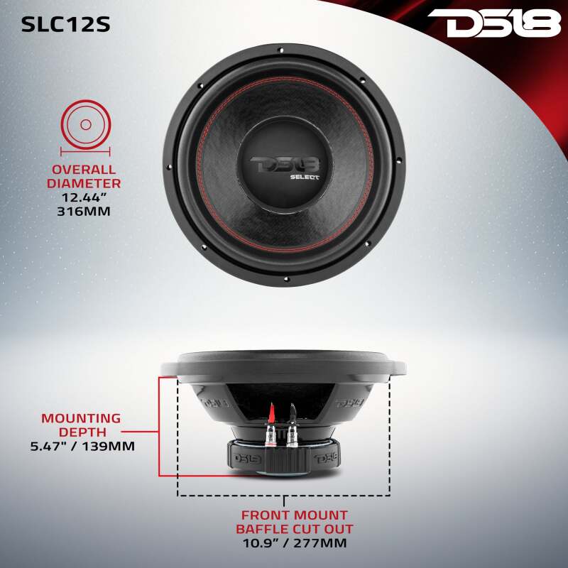 DS18 12in Select Subwoofer 250 Watts RMS 4 ohm SVC