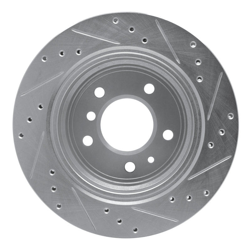 R1 Concepts R1 91-95 BMW 540I Rear Left Drilled & Slotted Silver Brake Rotor