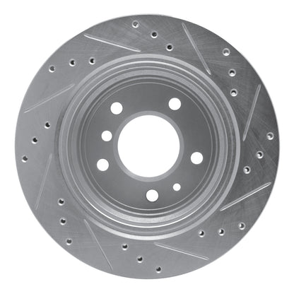 R1 Concepts R1 91-95 BMW 540I Rear Left Drilled & Slotted Silver Brake Rotor