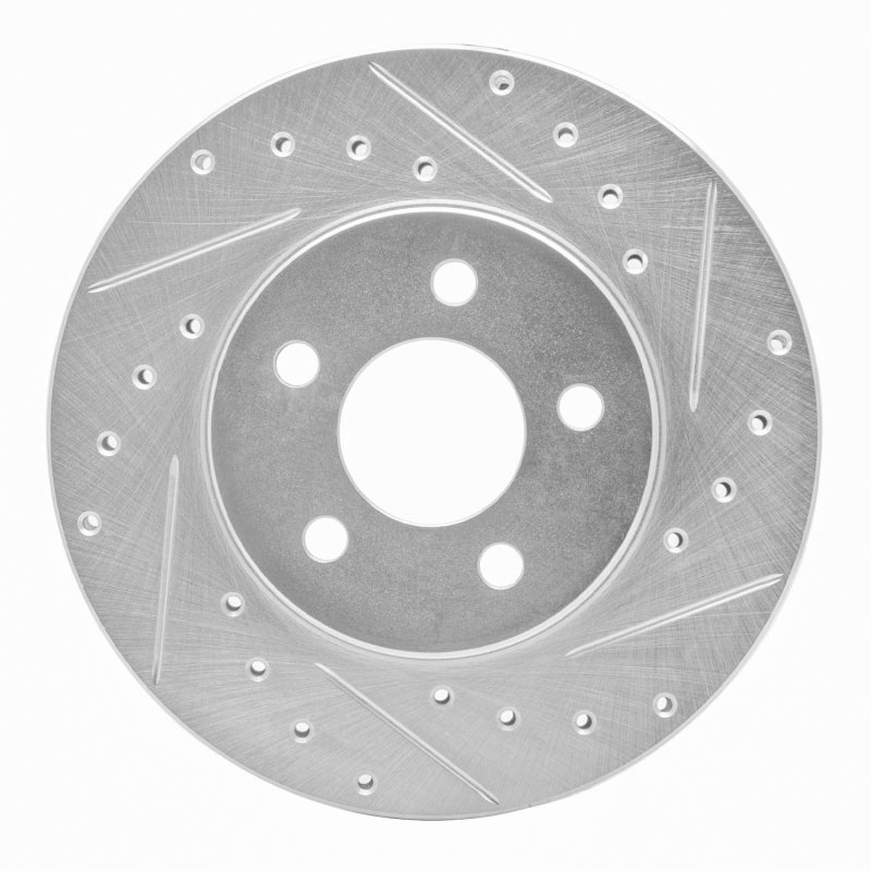 R1 Concepts R1 84-95 Chrysler New Yorker Front Right Drilled & Slotted Silver Brake Rotor