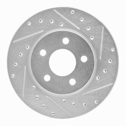 R1 Concepts R1 84-95 Chrysler New Yorker Front Right Drilled & Slotted Silver Brake Rotor