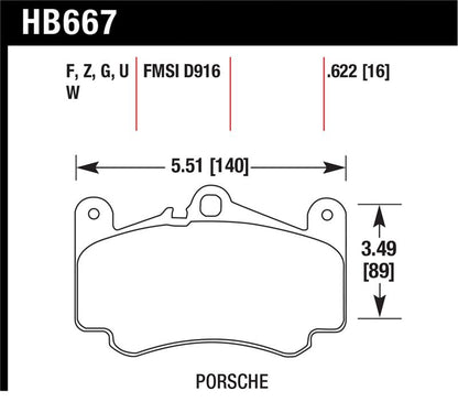 Hawk Performance Hawk 02-05 Porsche 911 Carrera 4 Turbo Look/Carrera 4S Front DTC-60 Brake Pads