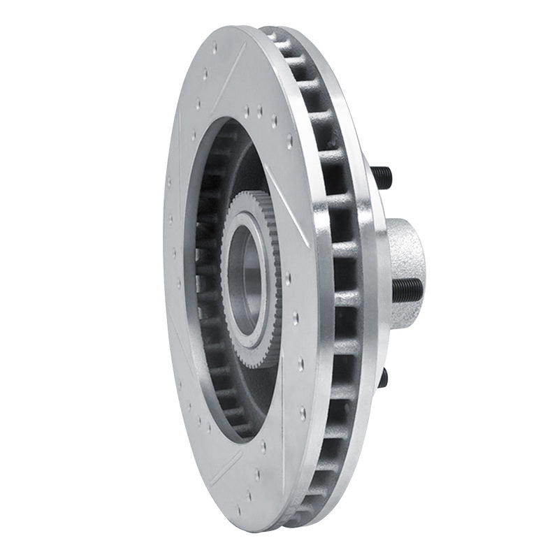 R1 Concepts R1 1992-2002 Chevrolet Express 1500 Front Right Drilled & Slotted Silver Brake Rotor