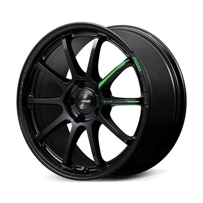 Gram Lights 57NR LIMITED II 18x8.5 +38 5-120 Semigloss Black Wheel w/ Black Cap/Stickers/Air Valve