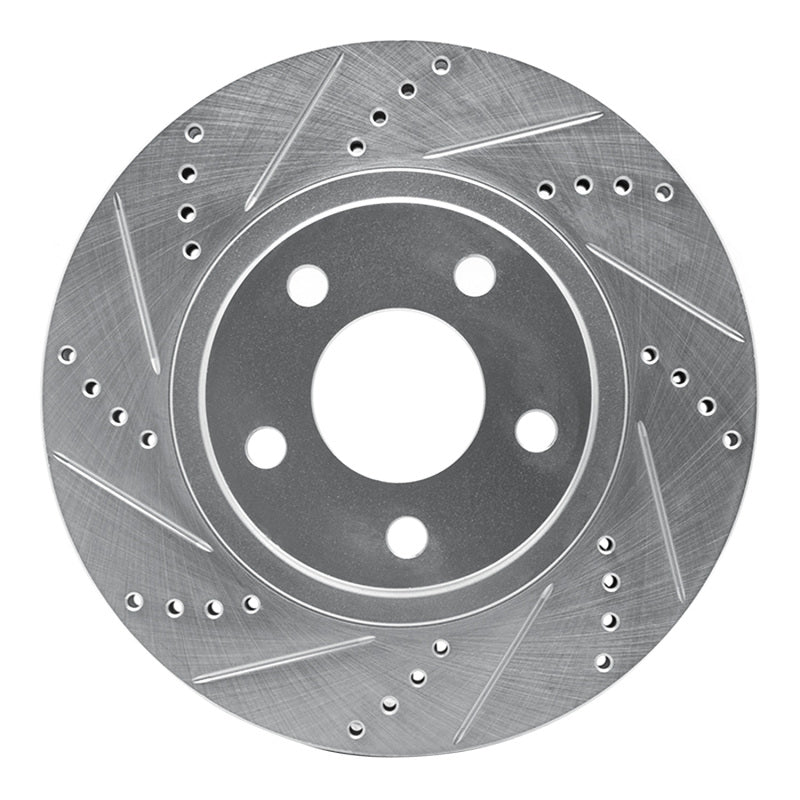 R1 Concepts R1 97-05 Buick Park Avenue Front Left Drilled & Slotted Silver Brake Rotor