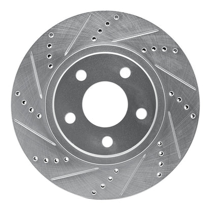 R1 Concepts R1 97-05 Buick Park Avenue Front Left Drilled & Slotted Silver Brake Rotor