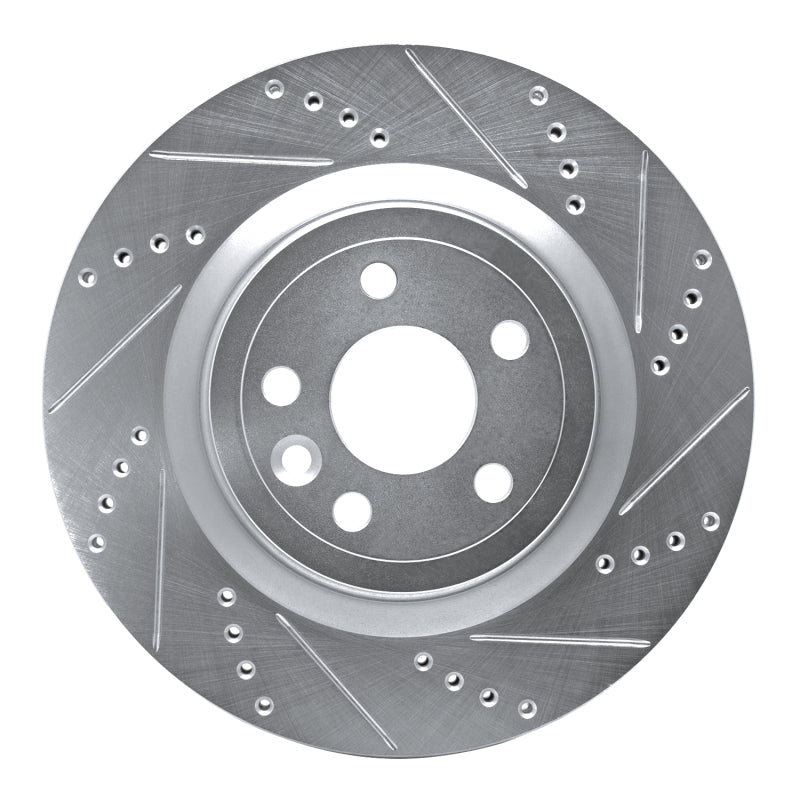 R1 Concepts R1 17-20 Jaguar XE Rear Right Drilled & Slotted Silver Brake Rotor