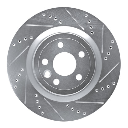 R1 Concepts R1 17-20 Jaguar XE Rear Right Drilled & Slotted Silver Brake Rotor