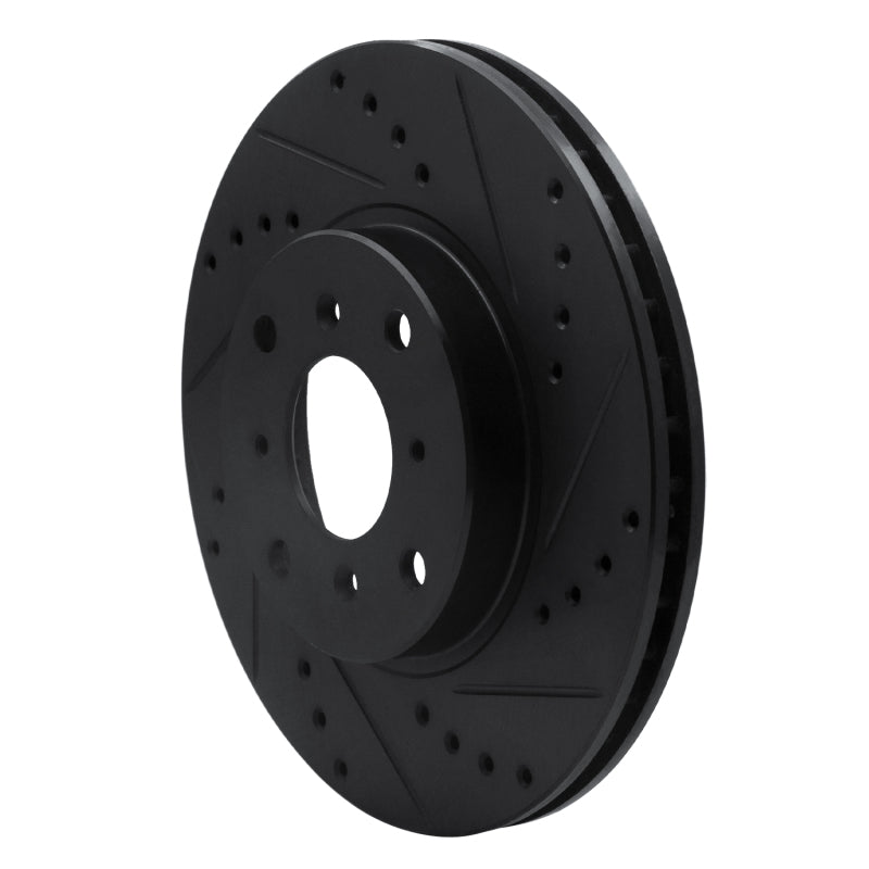 R1 Concepts R1 92-96 Honda Prelude Front Right Drilled & Slotted Black Brake Rotor