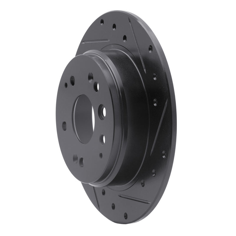 R1 Concepts R1 99-11 Acura TL Rear Right Drilled & Slotted Black Brake Rotor