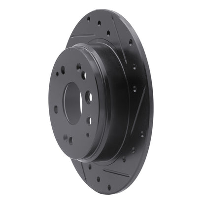 R1 Concepts R1 99-11 Acura TL Rear Right Drilled & Slotted Black Brake Rotor