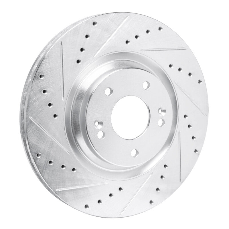 R1 Concepts R1 19-22 Hyundai Veloster N Front Left Drilled & Slotted Silver Brake Rotor