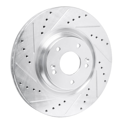 R1 Concepts R1 19-22 Hyundai Veloster N Front Left Drilled & Slotted Silver Brake Rotor