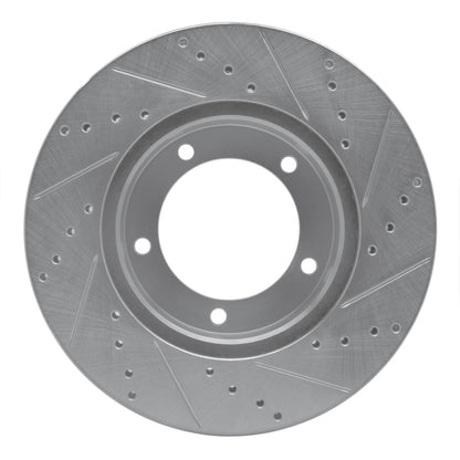 R1 Concepts R1 98-07 Lexus LX470 Front Left Drilled & Slotted Silver Brake Rotor