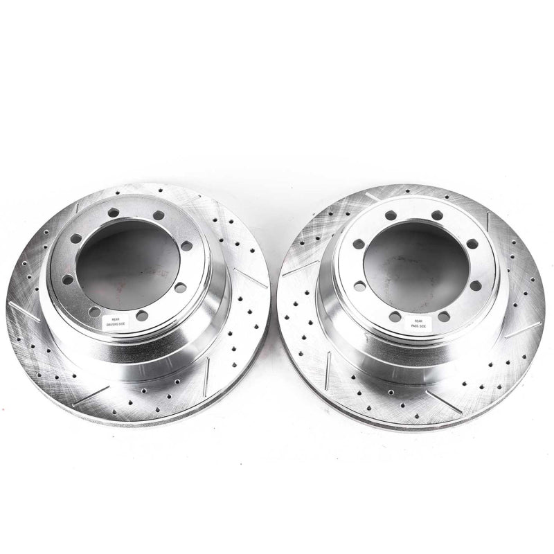 PowerStop Power Stop 99-04 Ford F-350 Super Duty Rear Evolution Drilled & Slotted Rotors - Pair