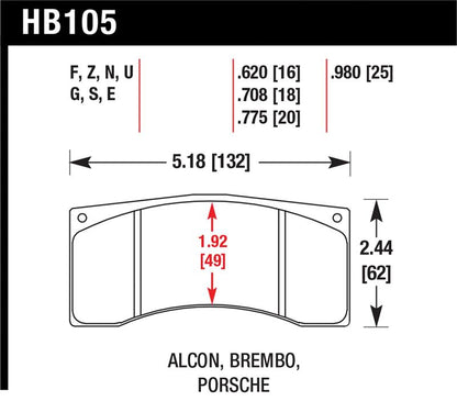Hawk Performance Hawk Brembo Racing DTC-60 Brake Pads
