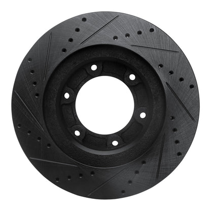 R1 Concepts R1 93-97 Lexus LX450 Front Right Drilled & Slotted Black Brake Rotor