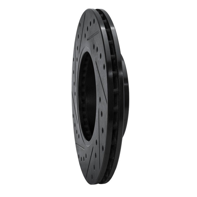R1 Concepts R1 93-06 Infiniti G20 Front Right Drilled & Slotted Black Brake Rotor