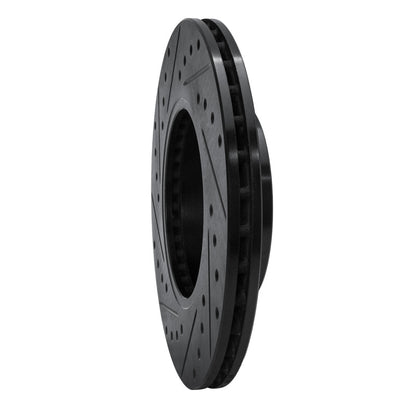 R1 Concepts R1 93-06 Infiniti G20 Front Right Drilled & Slotted Black Brake Rotor