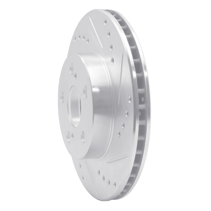 R1 Concepts R1 04-09 Toyota Prius Front Right Drilled & Slotted Silver Brake Rotor