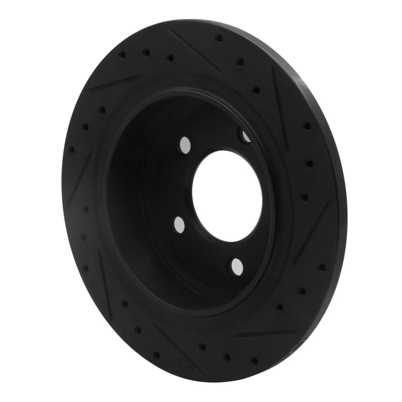 R1 Concepts R1 04-08 Chrysler Pacifica Rear Left Drilled & Slotted Black Brake Rotor