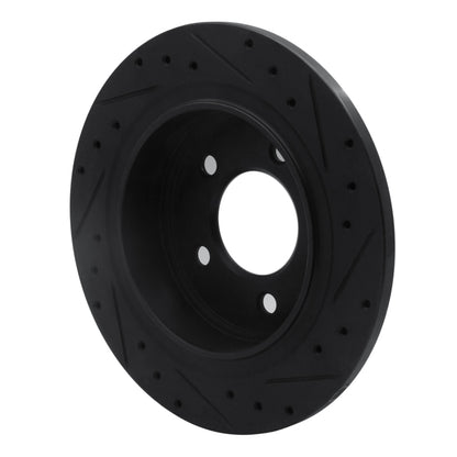 R1 Concepts R1 04-08 Chrysler Pacifica Rear Left Drilled & Slotted Black Brake Rotor