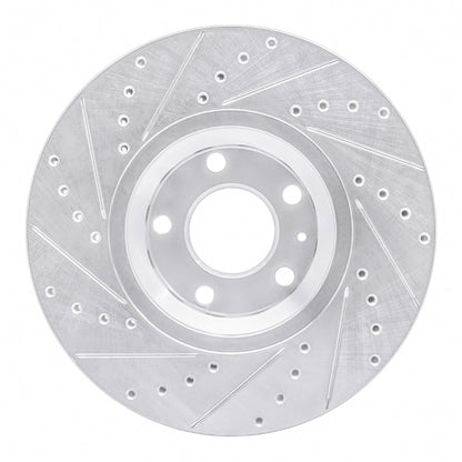 R1 Concepts R1 97-06 Audi A6 Quattro Front Right Drilled & Slotted Silver Brake Rotor