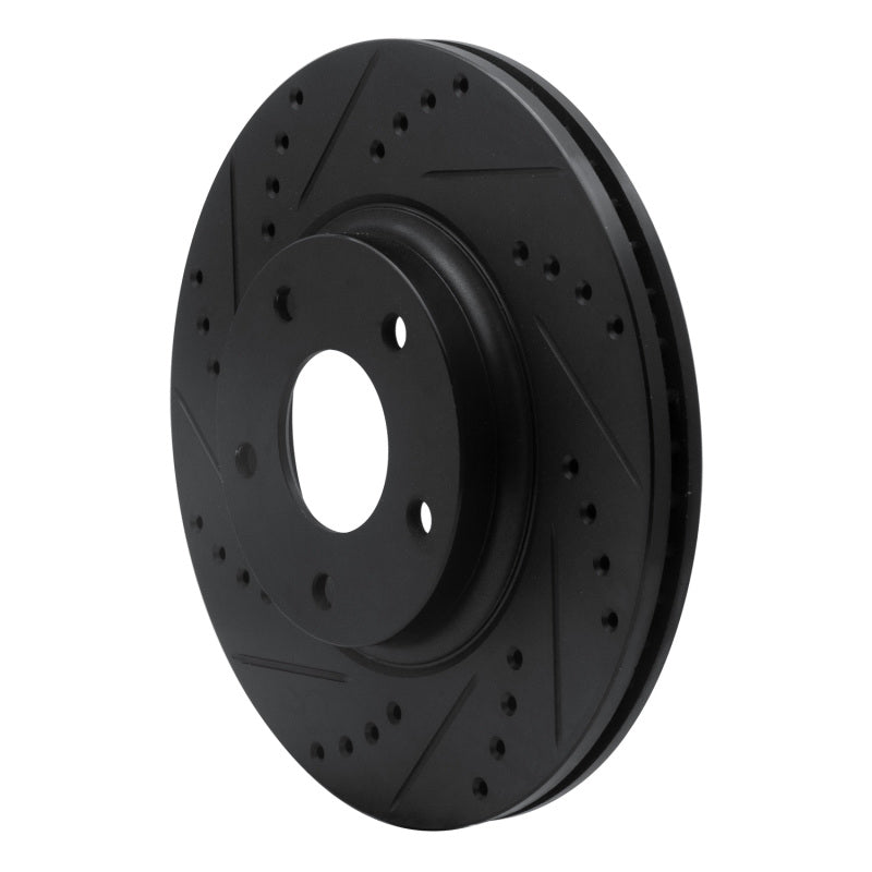 R1 Concepts R1 02-06 Infiniti I35 Front Left Drilled & Slotted Black Brake Rotor