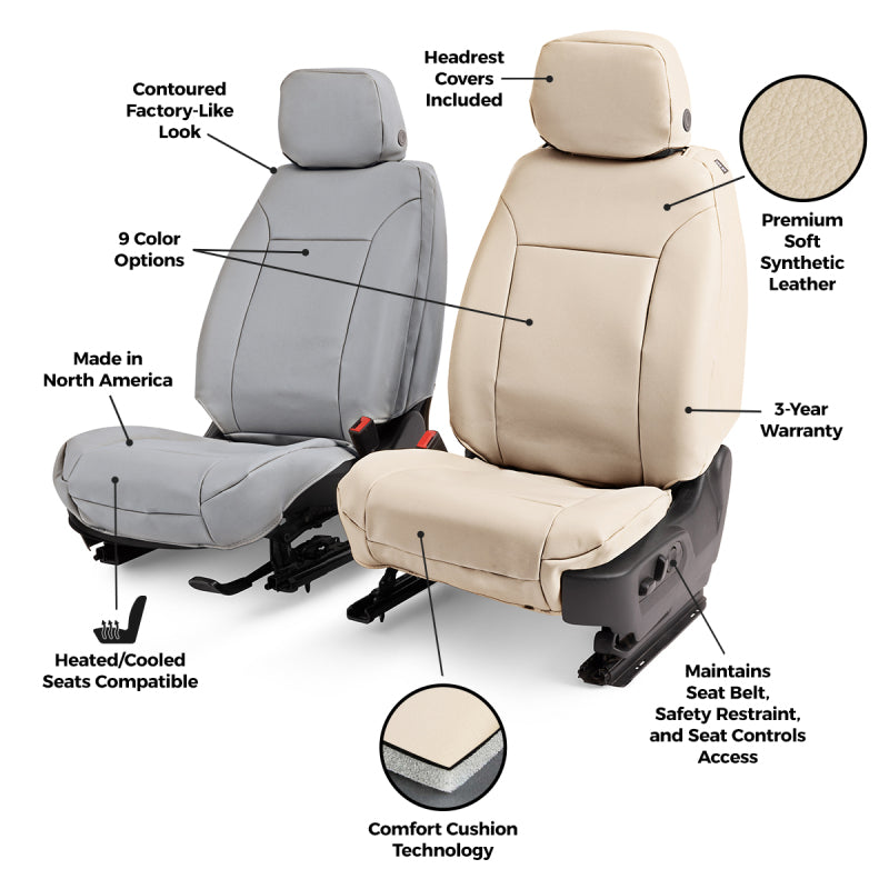Covercraft 23-26 Ford F250-F550 SD Leatherette PrecisionFit Custom 2nd Row Seat Covers - Med Grey