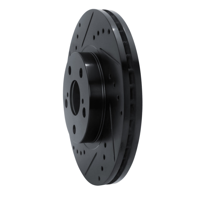 R1 Concepts R1 09-15 Toyota Corolla (Mexico) Front Left Drilled & Slotted Black Brake Rotor