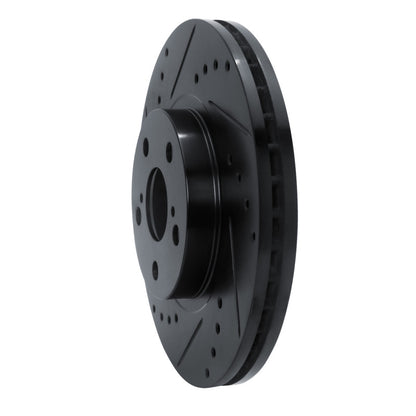 R1 Concepts R1 09-15 Toyota Corolla (Mexico) Front Left Drilled & Slotted Black Brake Rotor
