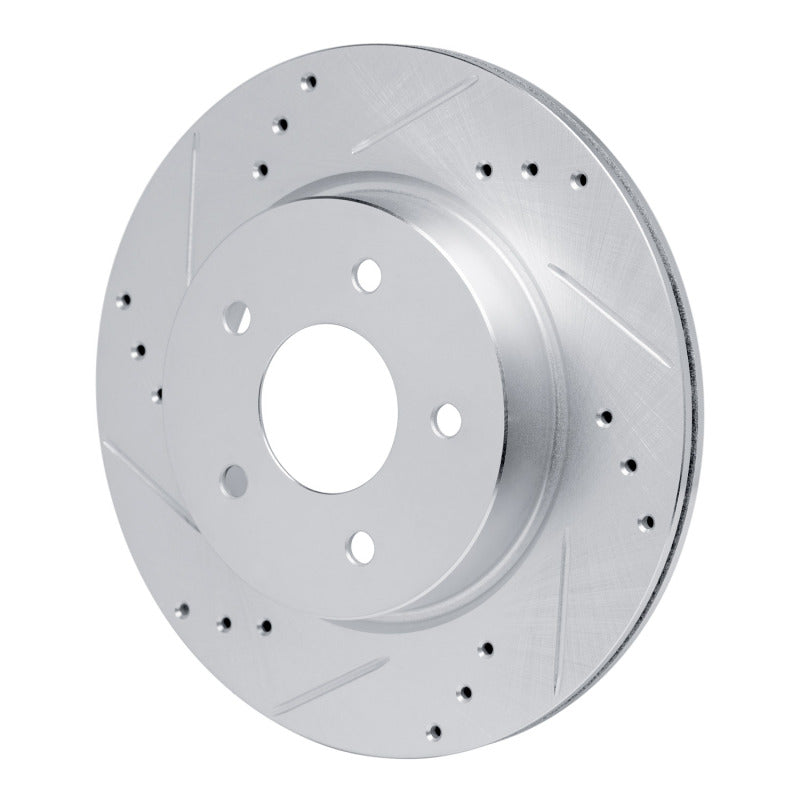 R1 Concepts R1 17-25 Nissan Rogue Rear Left Drilled & Slotted Silver Brake Rotor