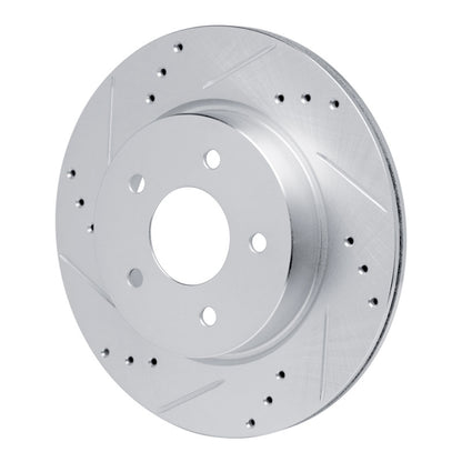 R1 Concepts R1 17-25 Nissan Rogue Rear Left Drilled & Slotted Silver Brake Rotor