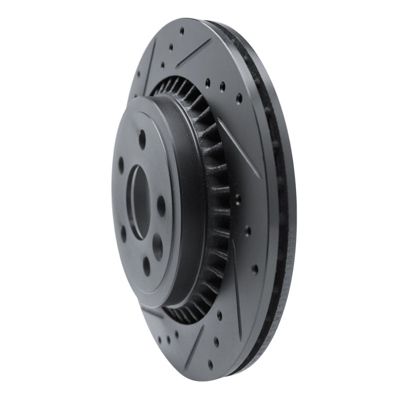 R1 Concepts R1 10-17 Volvo XC60 Rear Left Drilled & Slotted Black Brake Rotor